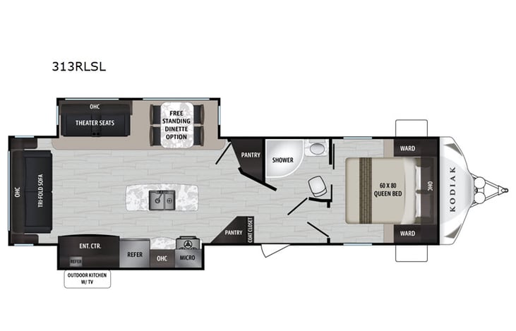 Representative floor plan provided by a trusted RVshare partner.