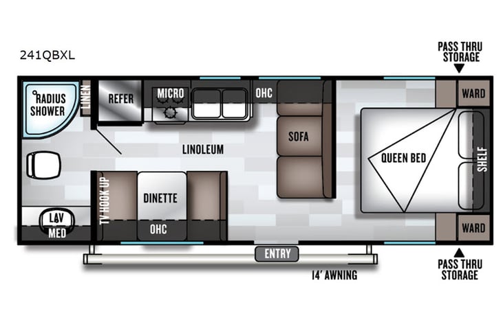 Representative floor plan provided by a trusted RVshare partner.