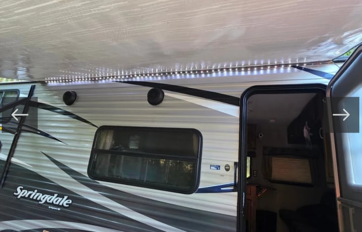 Awning with led light strip
