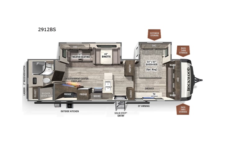 Representative floor plan provided by a trusted RVshare partner.