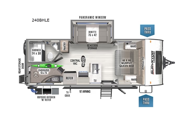 Representative floor plan provided by a trusted RVshare partner.