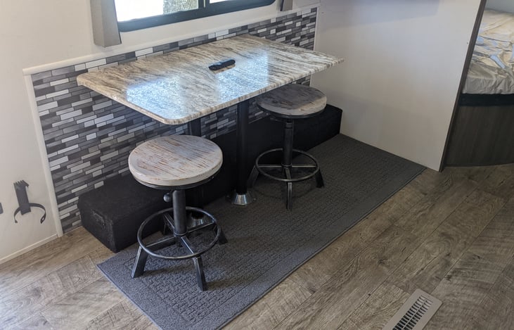 Updated dinette provides more interior space.