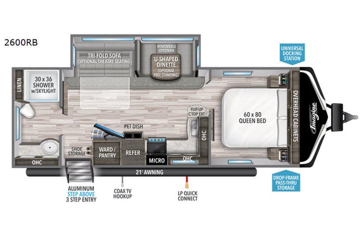 Representative floor plan provided by a trusted RVshare partner.