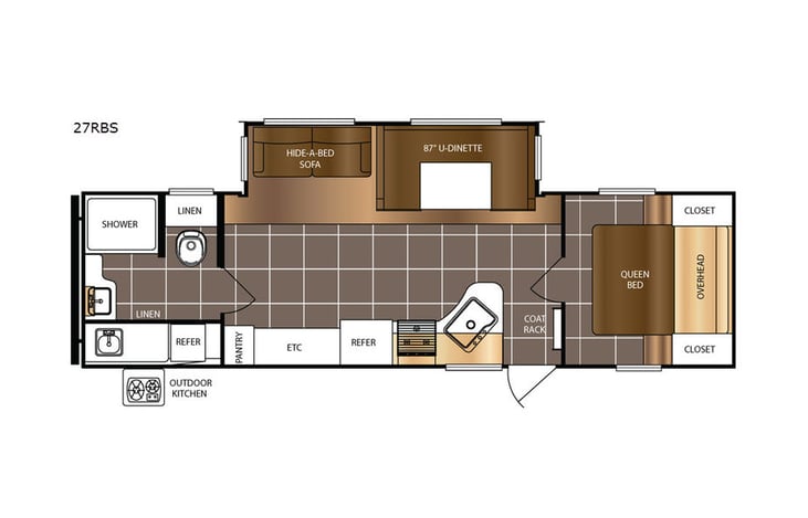 Representative floor plan provided by a trusted RVshare partner.