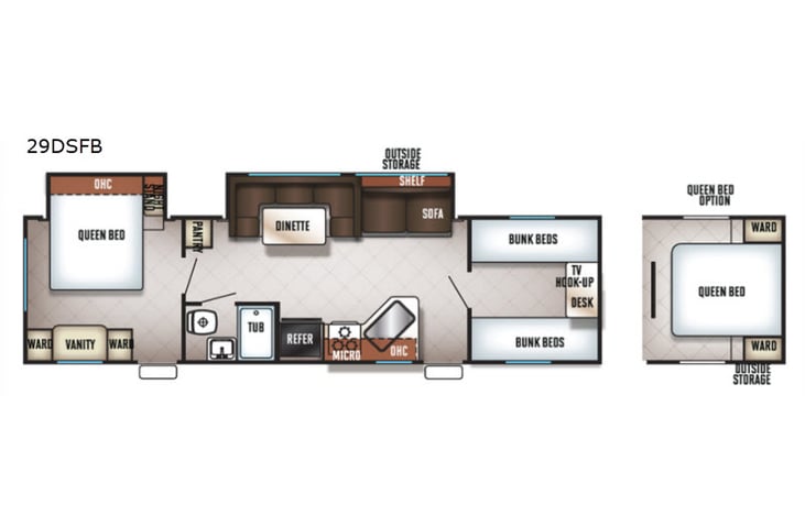 Representative floor plan provided by a trusted RVshare partner.