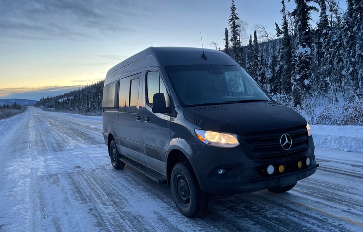 On the ALCAN in January, just inside the Alaskan State line.