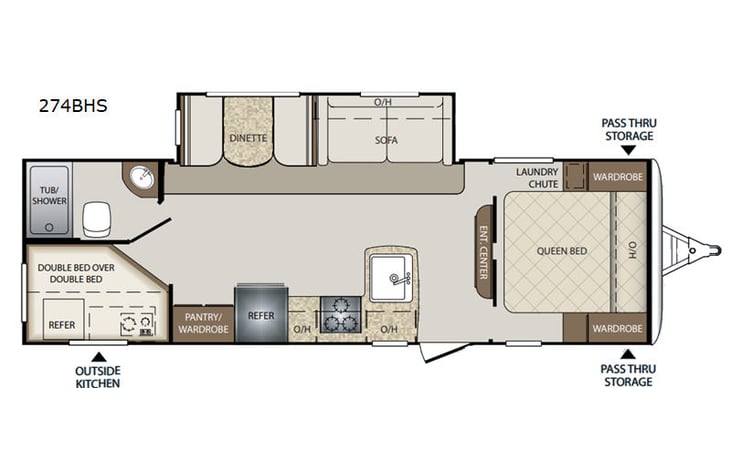Representative floor plan provided by a trusted RVshare partner.