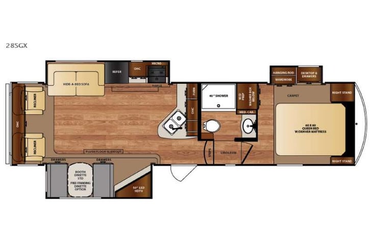 Representative floor plan provided by a trusted RVshare partner.