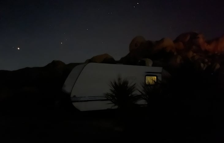 Beautiful Night at Joshua Tree campsite
