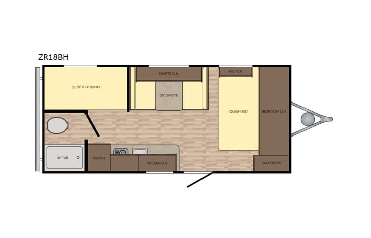 Representative floor plan provided by a trusted RVshare partner.