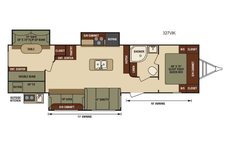 Representative floor plan provided by a trusted RVshare partner.