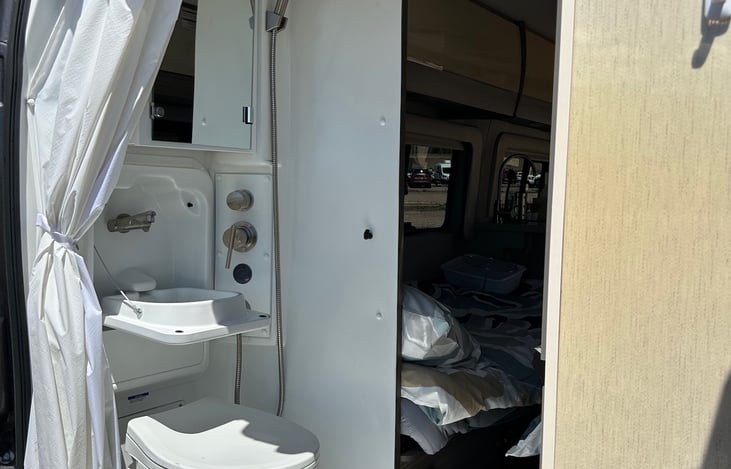 Freshen up anywhere. This all-in-one wet bath gives you the comfort of a shower, sink, and toilet on the road.
