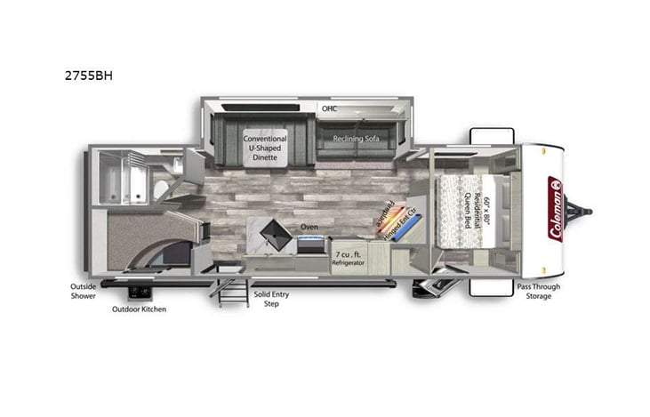 Representative floor plan provided by a trusted RVshare partner.