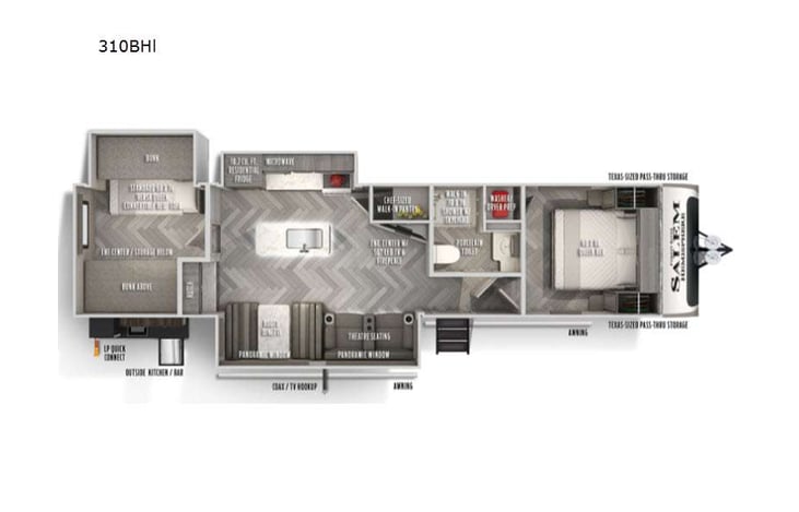 Representative floor plan provided by a trusted RVshare partner.