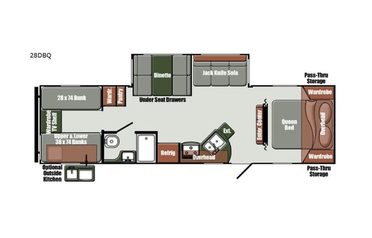 Representative floor plan provided by a trusted RVshare partner.