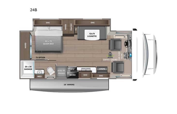 Representative floor plan provided by a trusted RVshare partner.