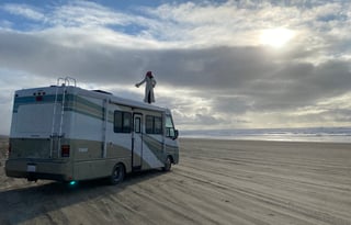 Modern and elegant Fun Bus with driver