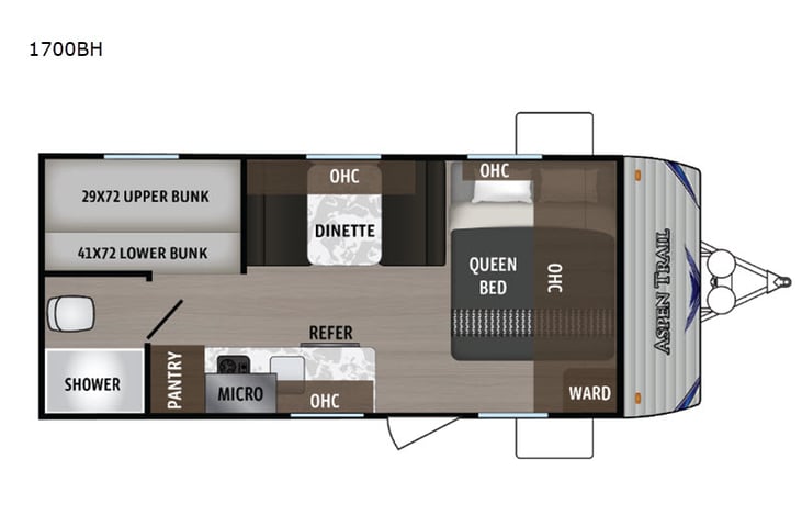 Representative floor plan provided by a trusted RVshare partner.