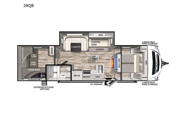 Representative floor plan provided by a trusted RVshare partner.