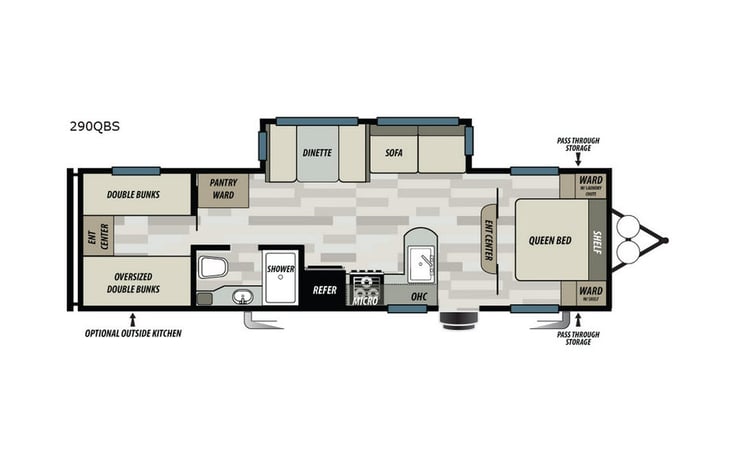 Representative floor plan provided by a trusted RVshare partner.