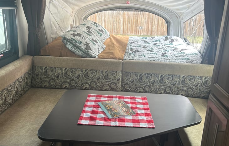 Kitchen table also makes into a queen size bed :)