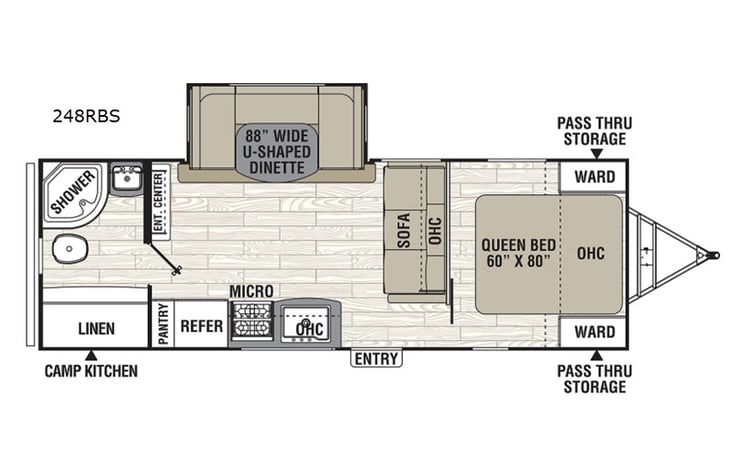 Representative floor plan provided by a trusted RVshare partner.