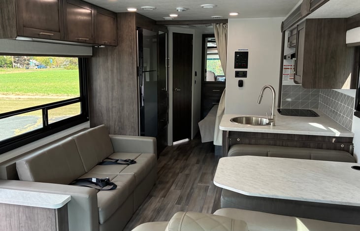 Sometimes it rains or in the evening you can watch current events or catch the game from a comfy sofa that turns into a jackknife bed.