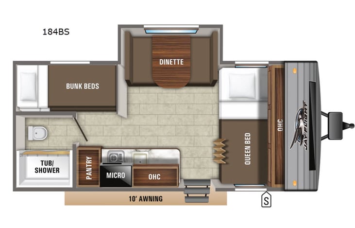 Representative floor plan provided by a trusted RVshare partner.
