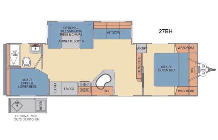 Representative floor plan provided by a trusted RVshare partner.