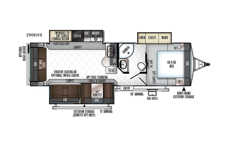 Representative floor plan provided by a trusted RVshare partner.