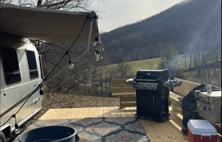 Airstream 22FB Bambi Private Hillside Campground