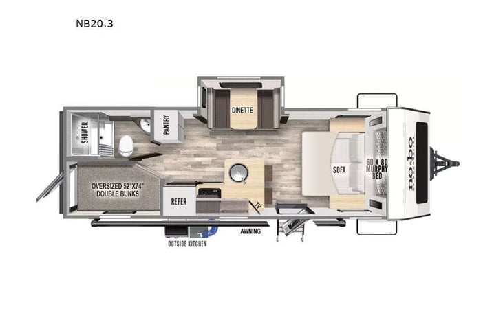 Representative floor plan provided by a trusted RVshare partner.