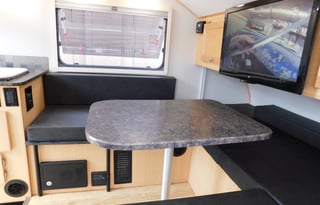 The tardis is a 14 ft 2020 Aliner Grand Ascape