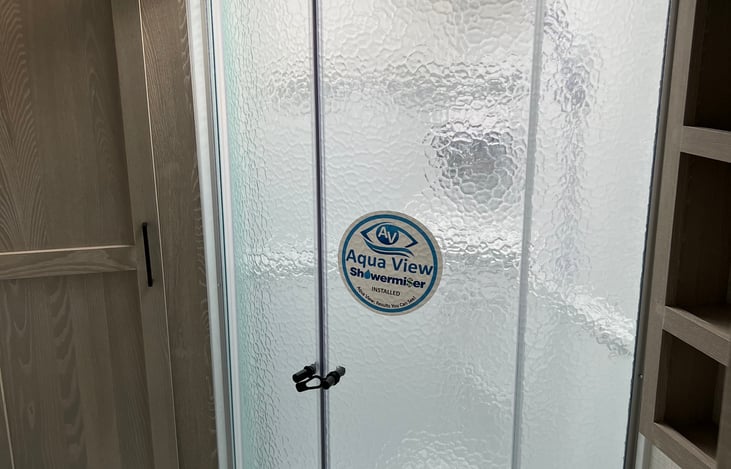 Full shower with toilet and sink.
Lots of extra storage space for clothes and toiletries!