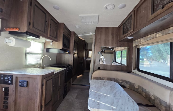 Galley to the bedroom and toilet