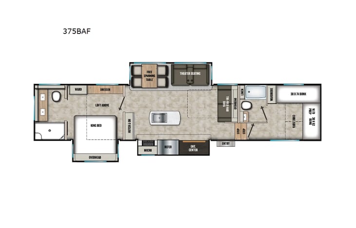 Representative floor plan provided by a trusted RVshare partner.