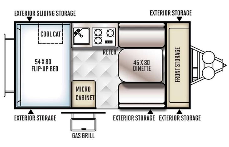 Representative floor plan provided by a trusted RVshare partner.