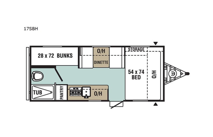 Representative floor plan provided by a trusted RVshare partner.