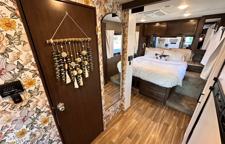 Bed #1 is a queen size mattress. Curtain is provided for privacy if desired