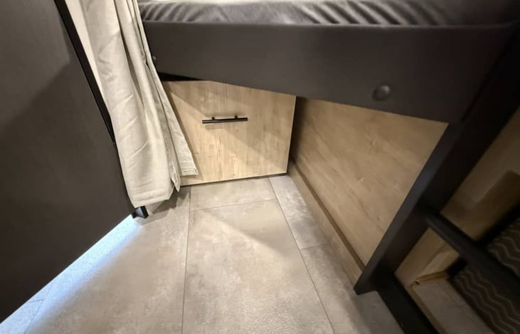 Storage under the Double Bunk Beds