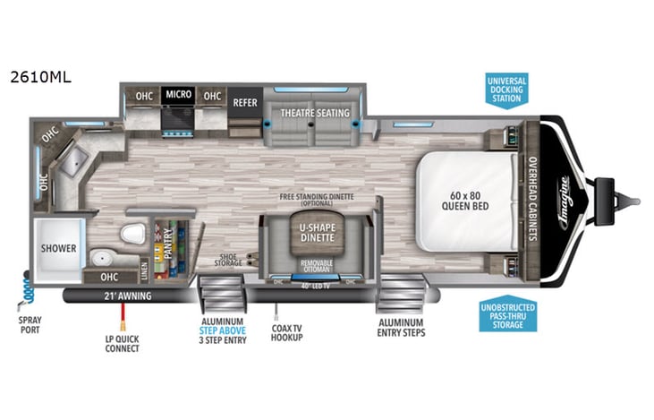Representative floor plan provided by a trusted RVshare partner.