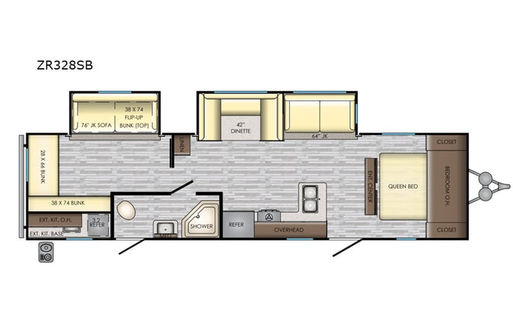 Representative floor plan provided by a trusted RVshare partner.