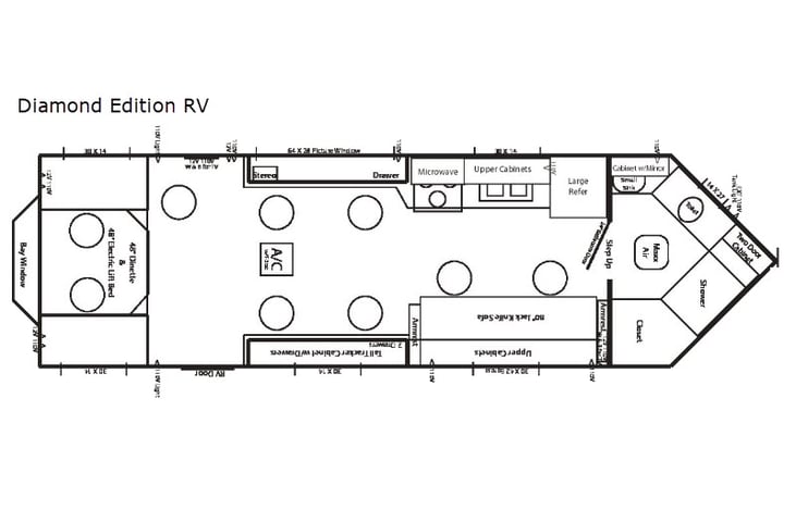 Representative floor plan provided by a trusted RVshare partner.