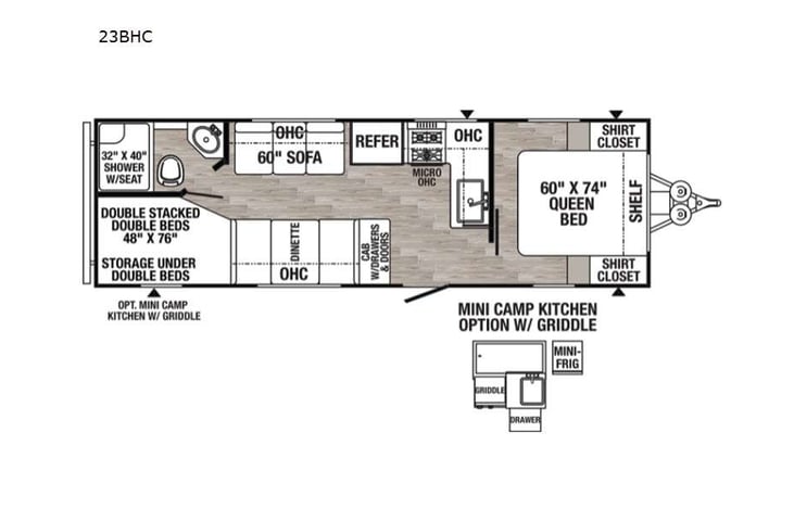 Representative floor plan provided by a trusted RVshare partner.