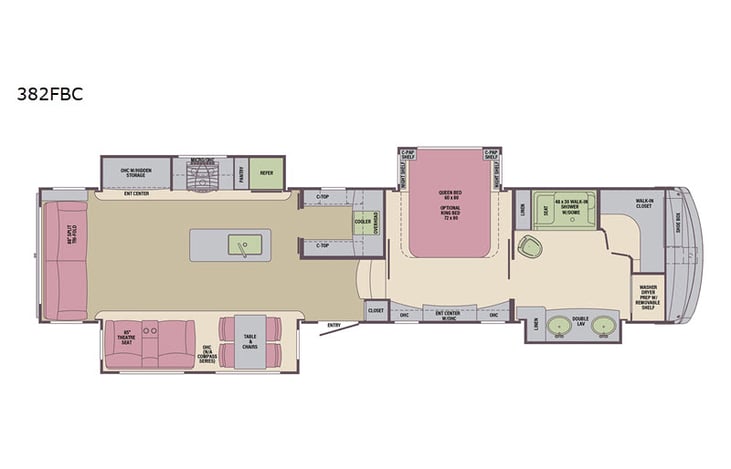 Representative floor plan provided by a trusted RVshare partner.