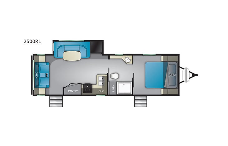 Representative floor plan provided by a trusted RVshare partner.