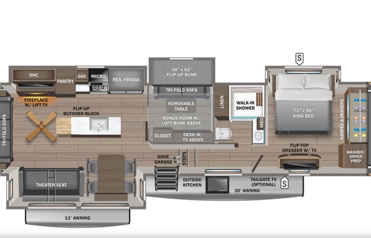 Floor Plan — Unit has King size master bed