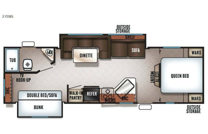 Representative floor plan provided by a trusted RVshare partner.