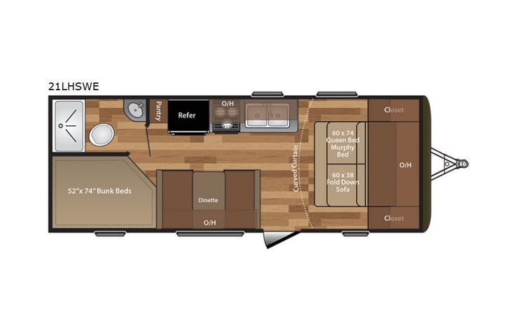 Representative floor plan provided by a trusted RVshare partner.