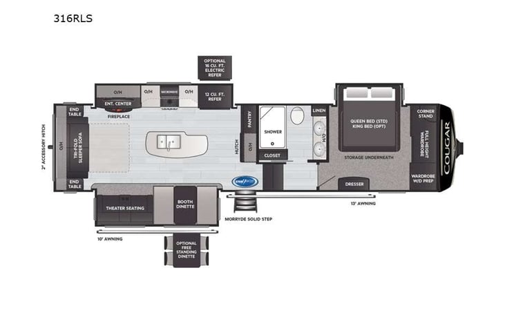 Representative floor plan provided by a trusted RVshare partner.